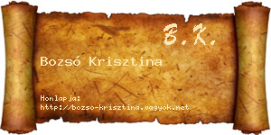 Bozsó Krisztina névjegykártya