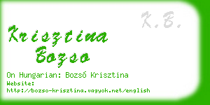 krisztina bozso business card